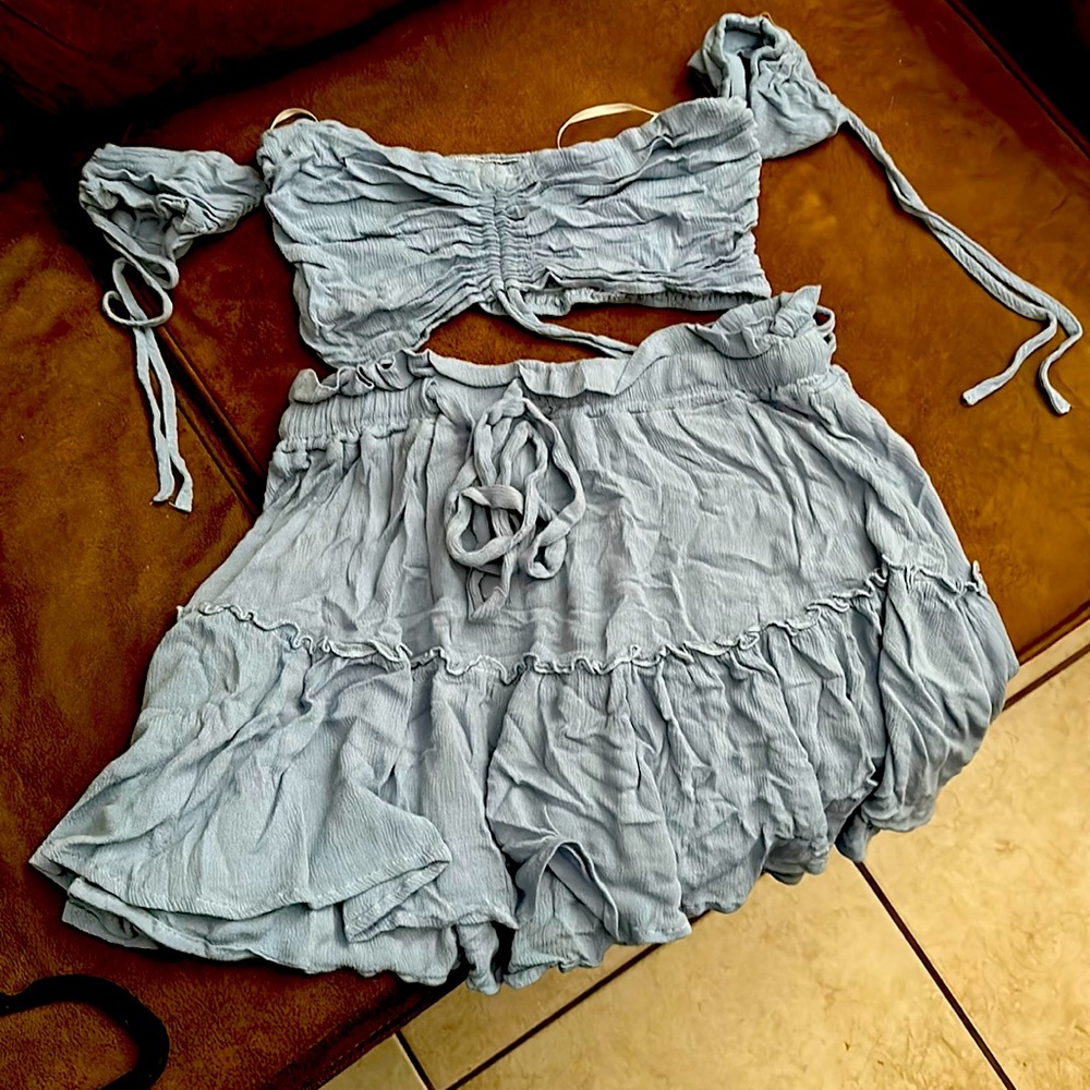 Two piece cute top and skirt